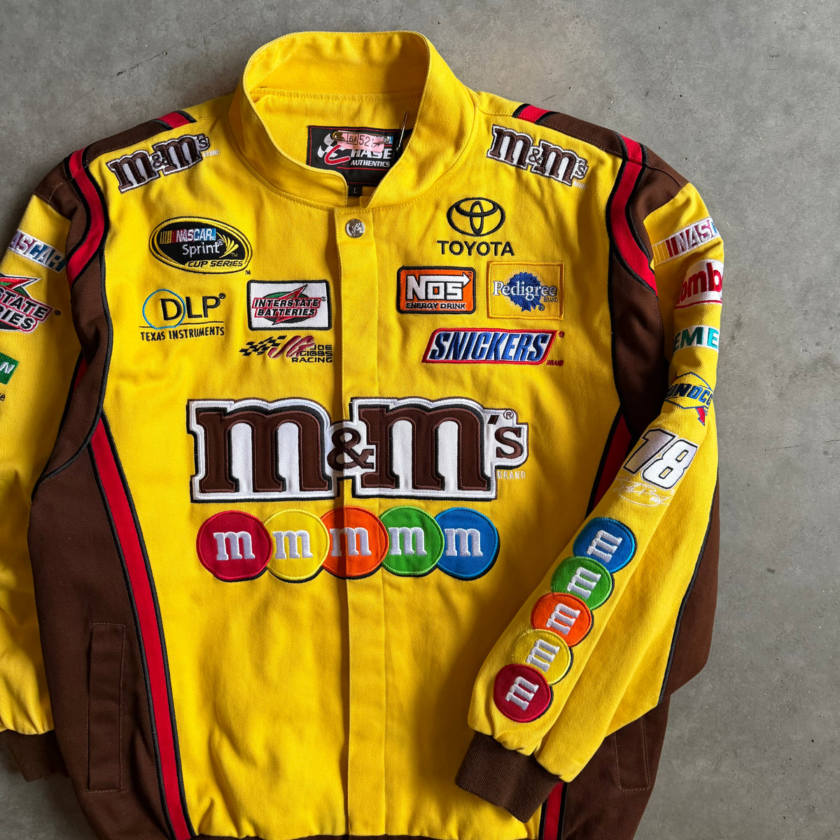 NASCAR JH Designs Yellow M&M Kyle Busch Racing Jacket