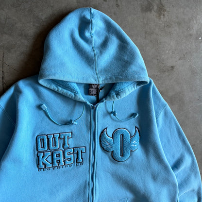 Y2K Outcast Clothing Baby Blue Letterman Hoodie