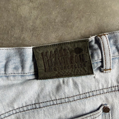Y2K Harley Davidson Light Wash Baggy Jorts