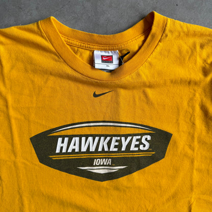 Y2K Nike Iowa Hawkeyes Centered Swoosh & Spell-Out Tee
