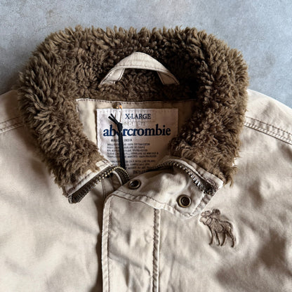 Vintage Abercrombie Fleece Tan Lined Deck Jacket