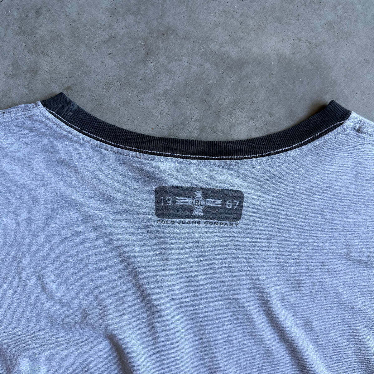 Polo Jeans Co Logo & Spell-Out Gray Longsleeve