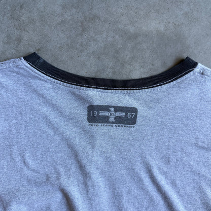 Polo Jeans Co Logo & Spell-Out Gray Longsleeve