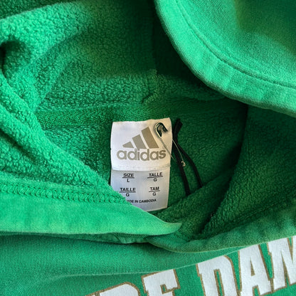 Y2K Adidas Notre Dame Gold Border Spell-Out Hoodie