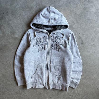 Y2K Aeropostale Sherpa Lined Gray Zip-Up