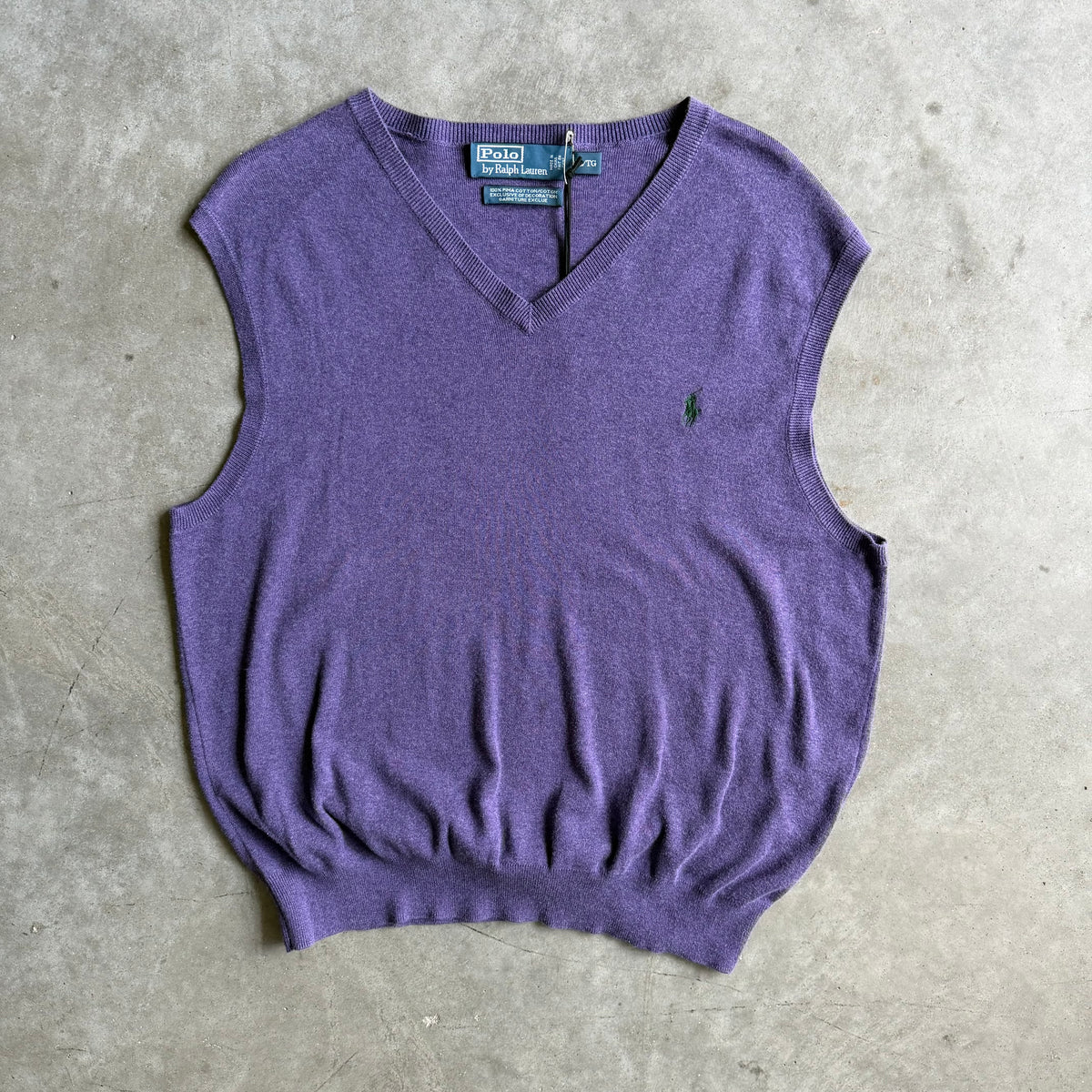 Polo Ralph Lauren Purple Pima Cotton Sweater Vest