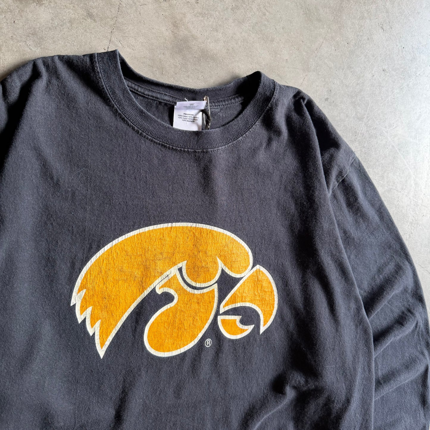 Vintage Iowa Hawkeyes Big Centered Logo Longsleeve