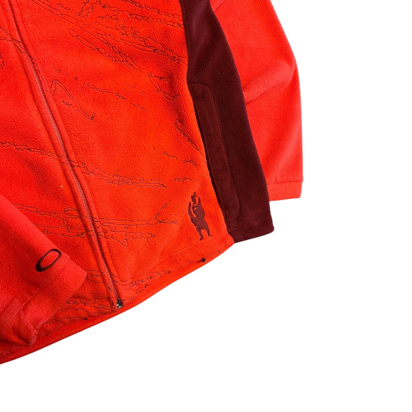 Y2K Oakley Orange/Burgundy Fleece Jacket