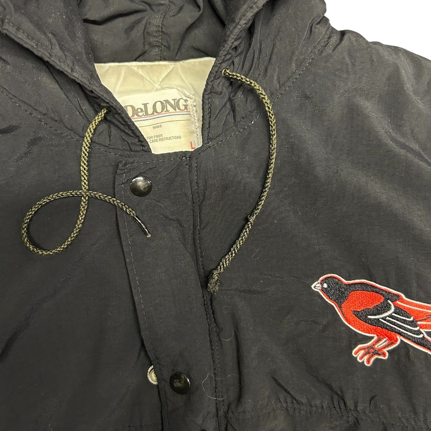 Vintage Baltimore Orioles MLB Black Zip Up Coat