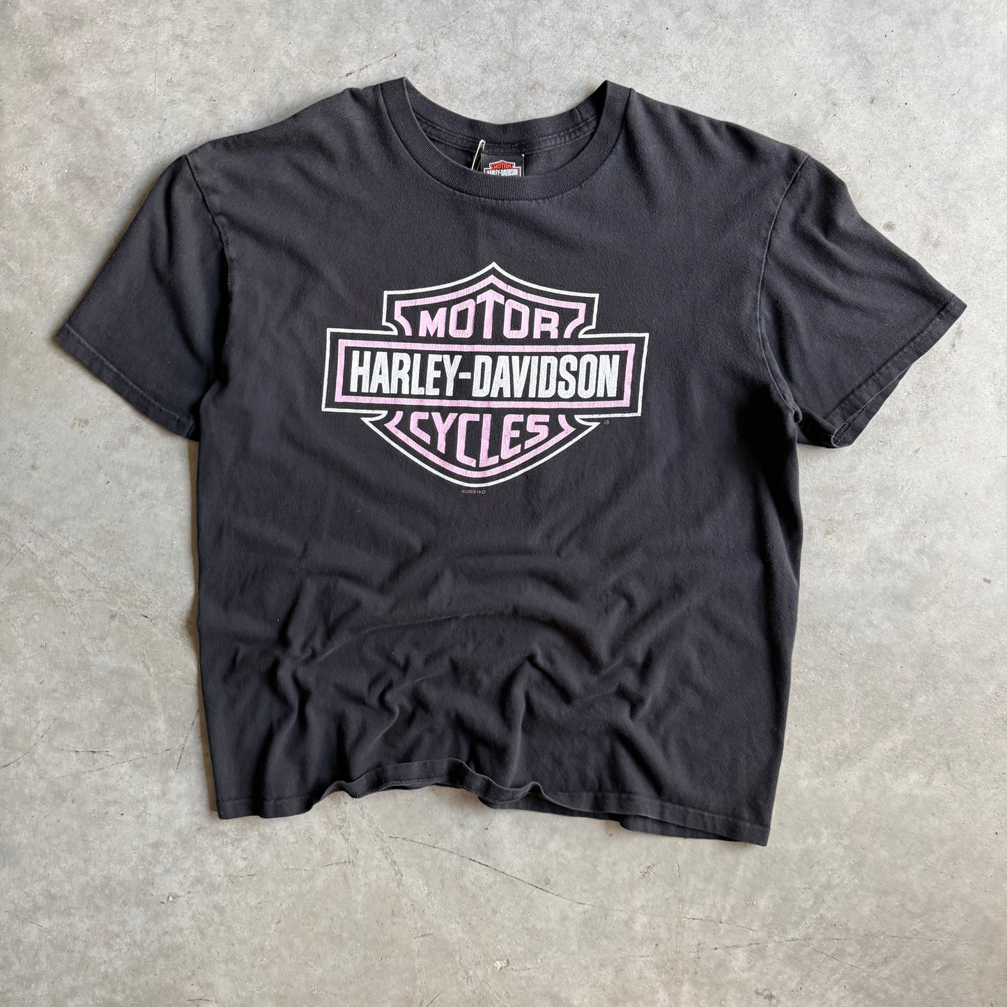 Y2K Harley Davidson Big Pink Logo Tee