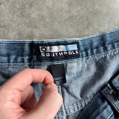 Y2K Southpole Blue Graffiti Baggy Carpenter Jorts