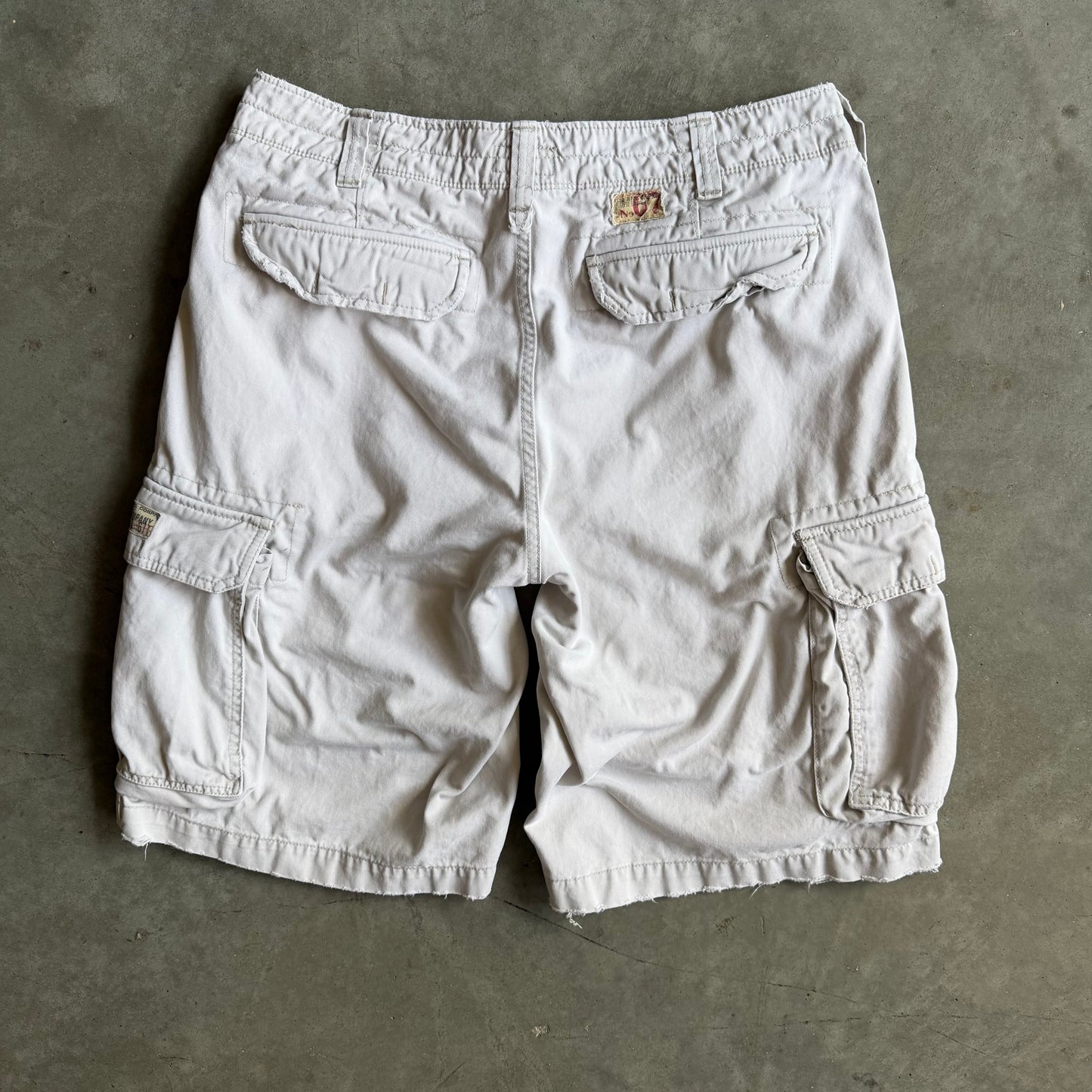 Y2K Polo Jeans Co Off White Baggy Cargo Shorts