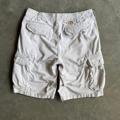 Y2K Polo Jeans Co Off White Baggy Cargo Shorts
