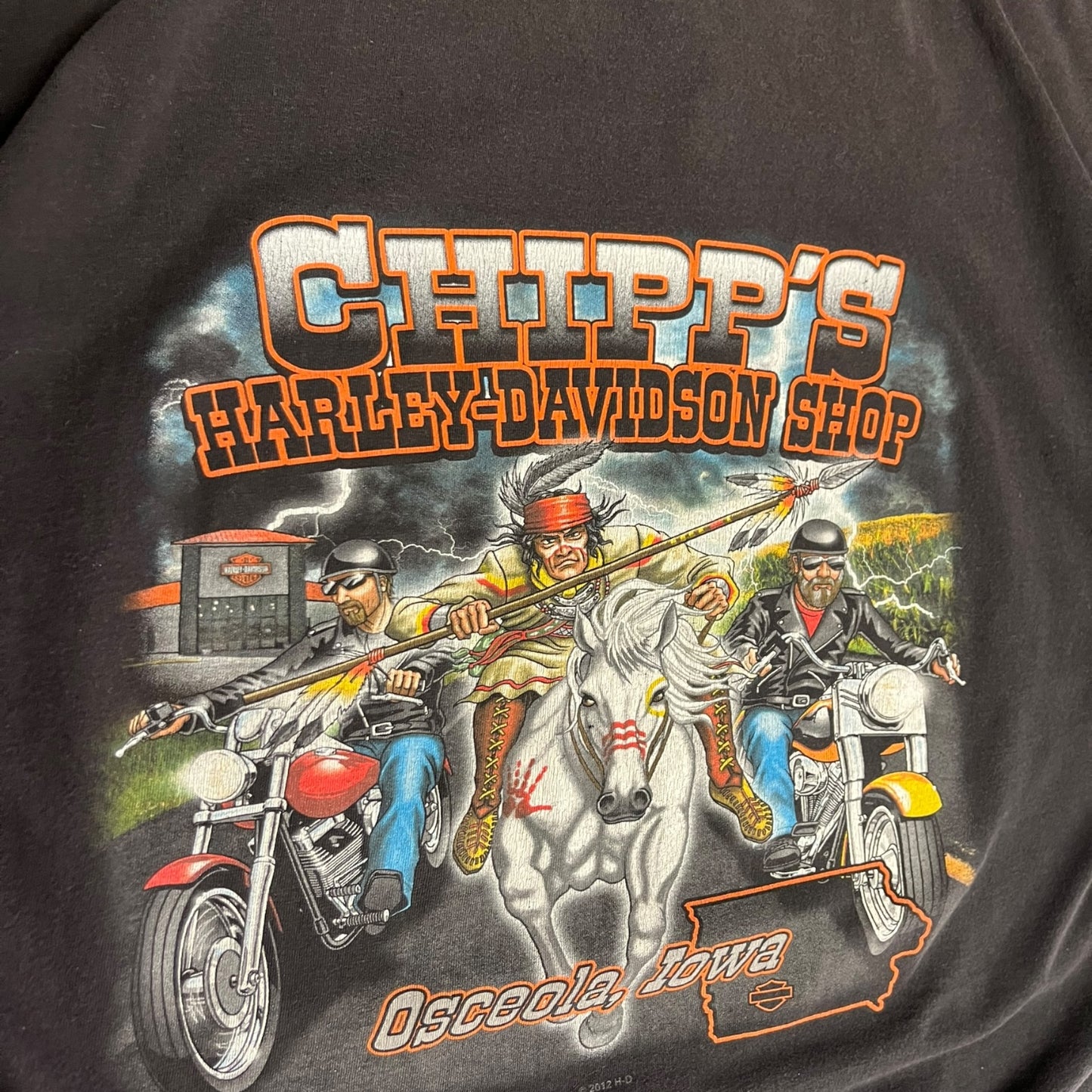 Y2K Chipp’s Harley Davidson Flaming Skull Tee