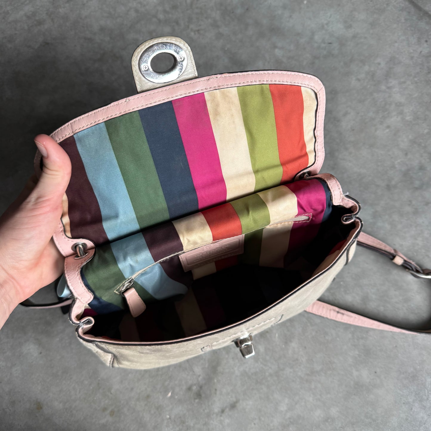 Coach 70th Anniversary Mini Willis Green/Tan Turnlock Bag