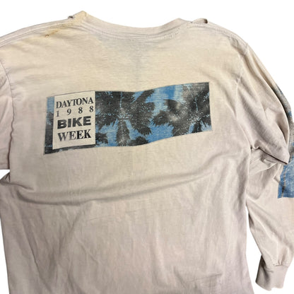 Vintage 80s Thrashed Daytona Bike Week Longsleeve