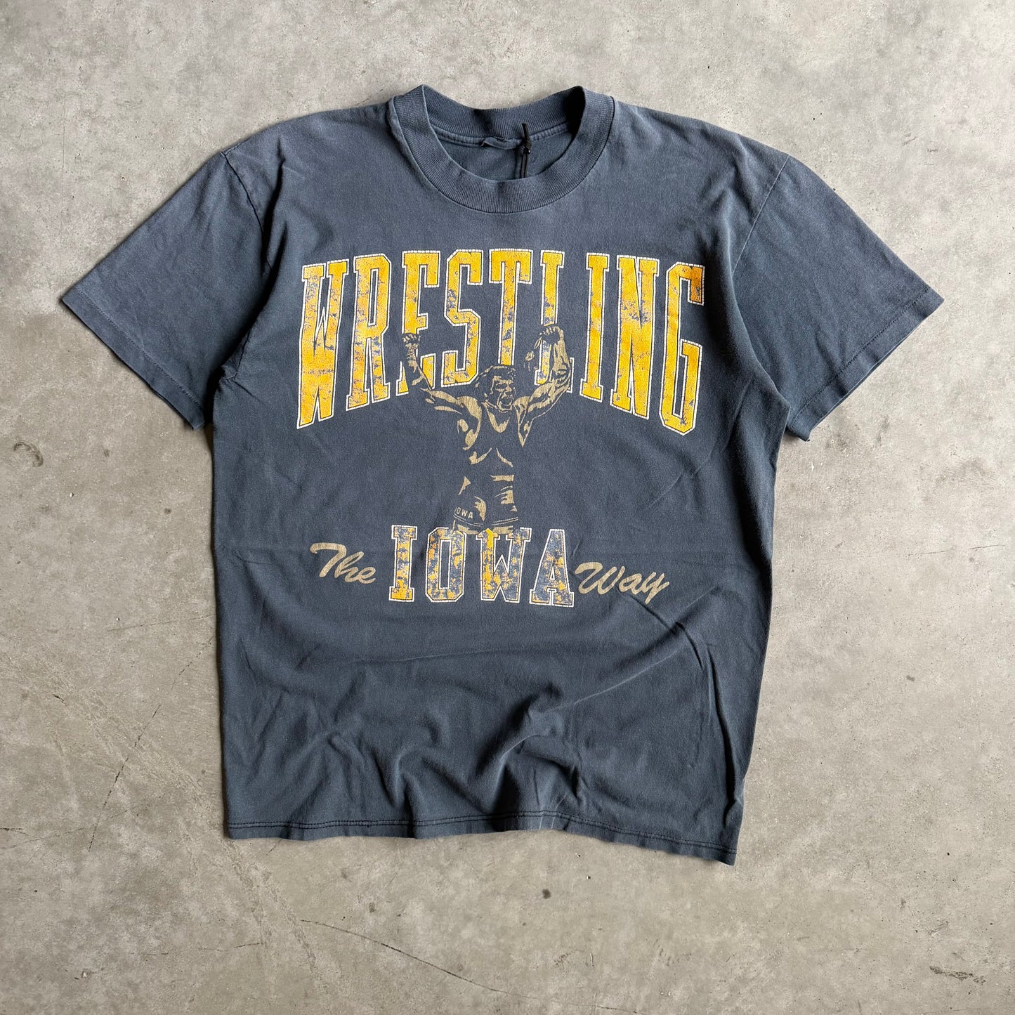 Vintage Iowa Hawkeyes Wrestling “The Iowa Way” Faded Tee