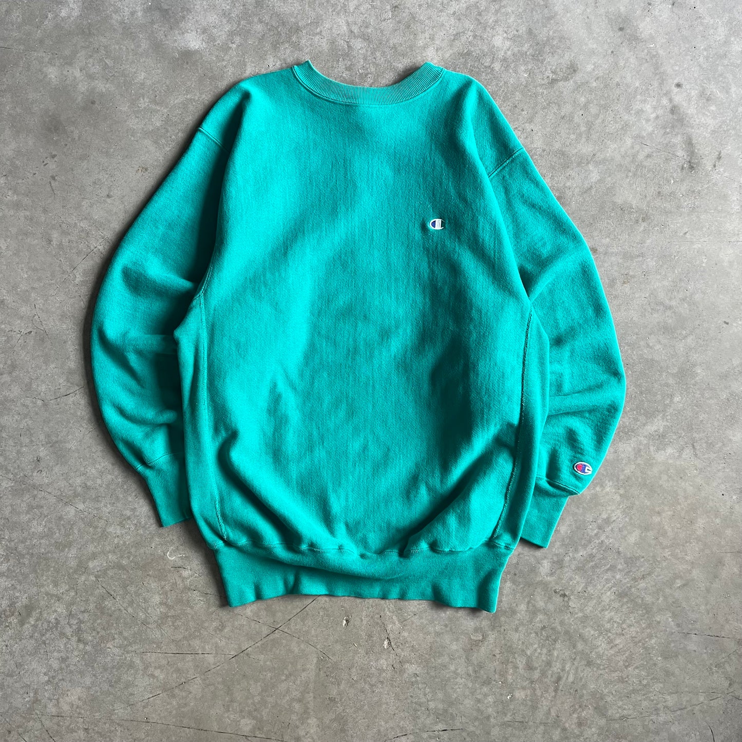 Vintage Champion Reverse Weave Teal Crewneck Sweatshirt
