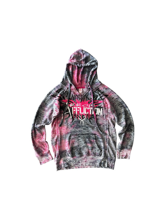 Women’s Y2K Bootleg Affliction Pink And Purple Acid Wash Hoodie