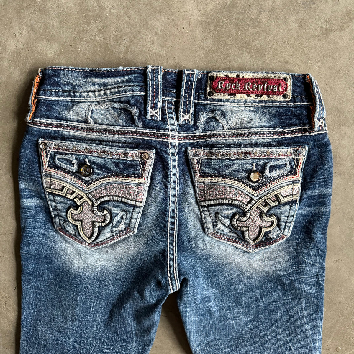 Women’s Rock Revival Ruby Boot Cut Flair Jeans With Plaid Peak Outs