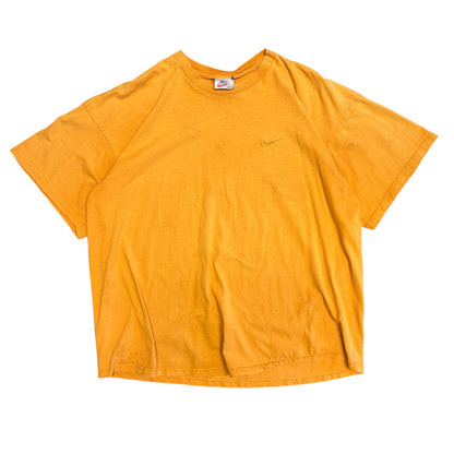 Y2K Sand Yellow Nike Embroidered Swoosh Tee