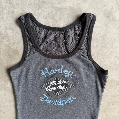Y2K Women’s Harley Davidson Half Mesh Sleeveless Tee