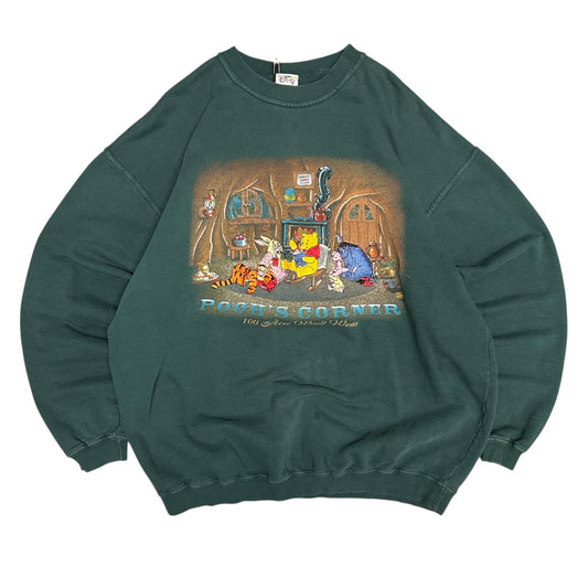 Vintage Disney Store Pooh’s Corner Green Sweatshirt