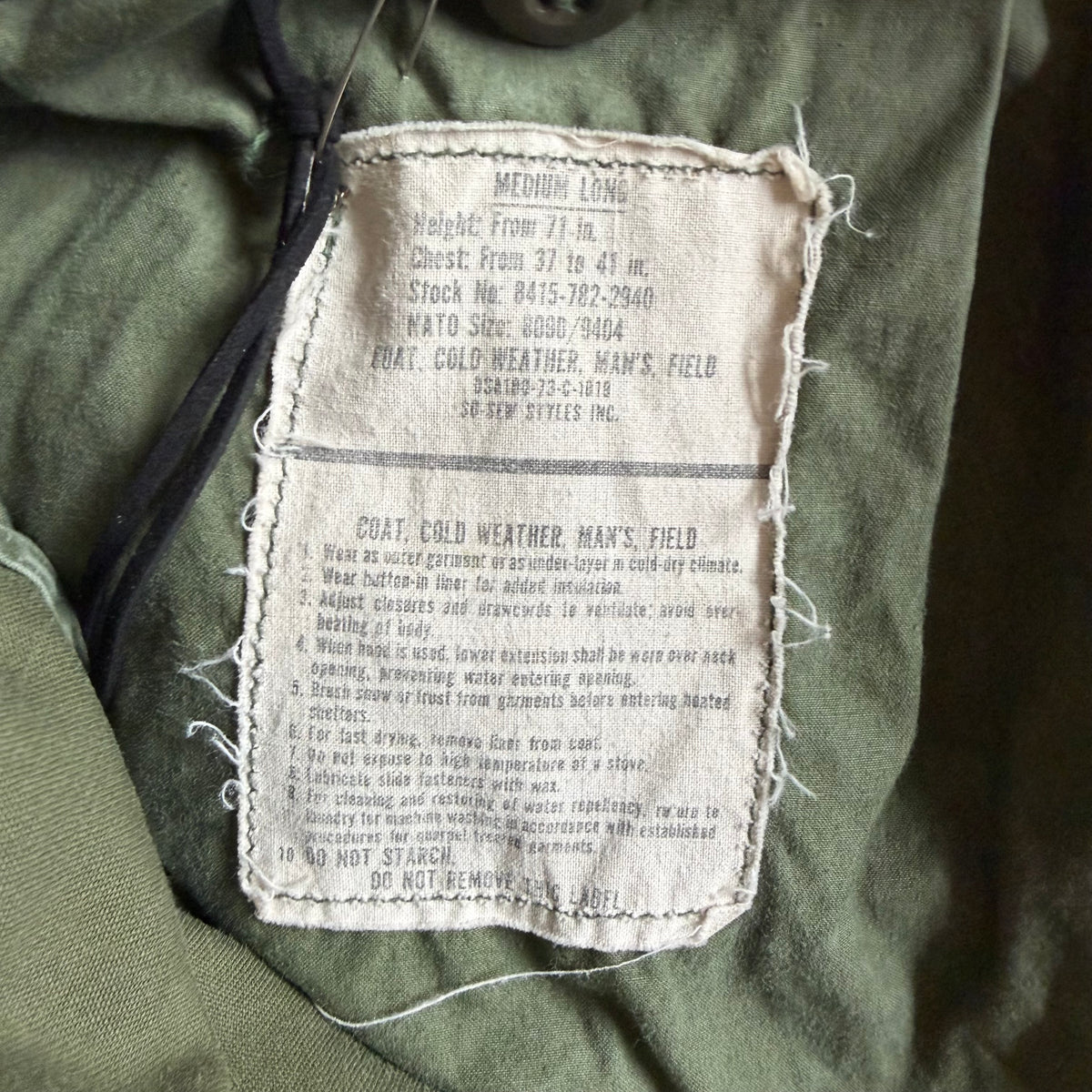 Vintage 1974 So-Sew US Army M-65 Field Jacket