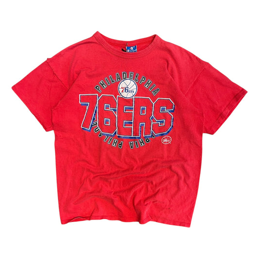 Vintage Champion Philadelphia 76ers Red NBA Tee