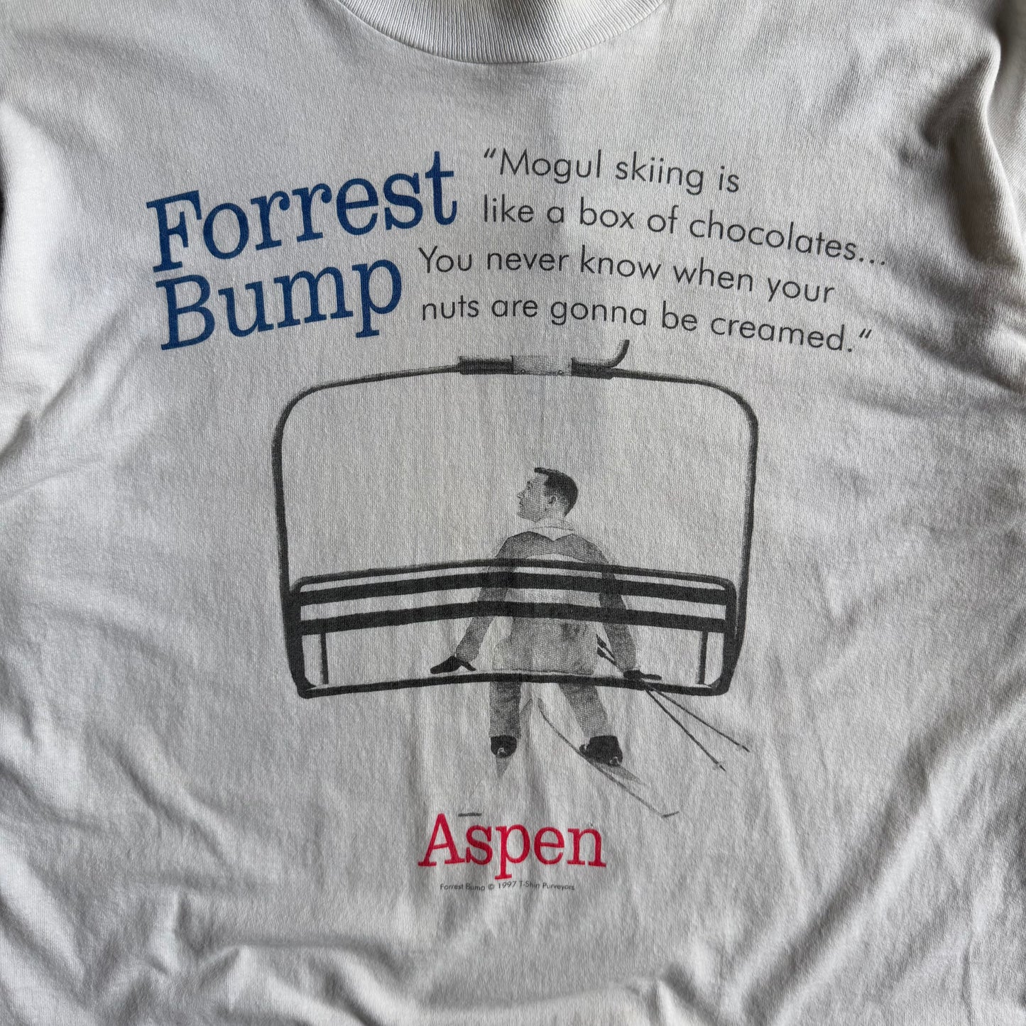 Vintage Aspen Forrest Bump Skiing Gag Tee