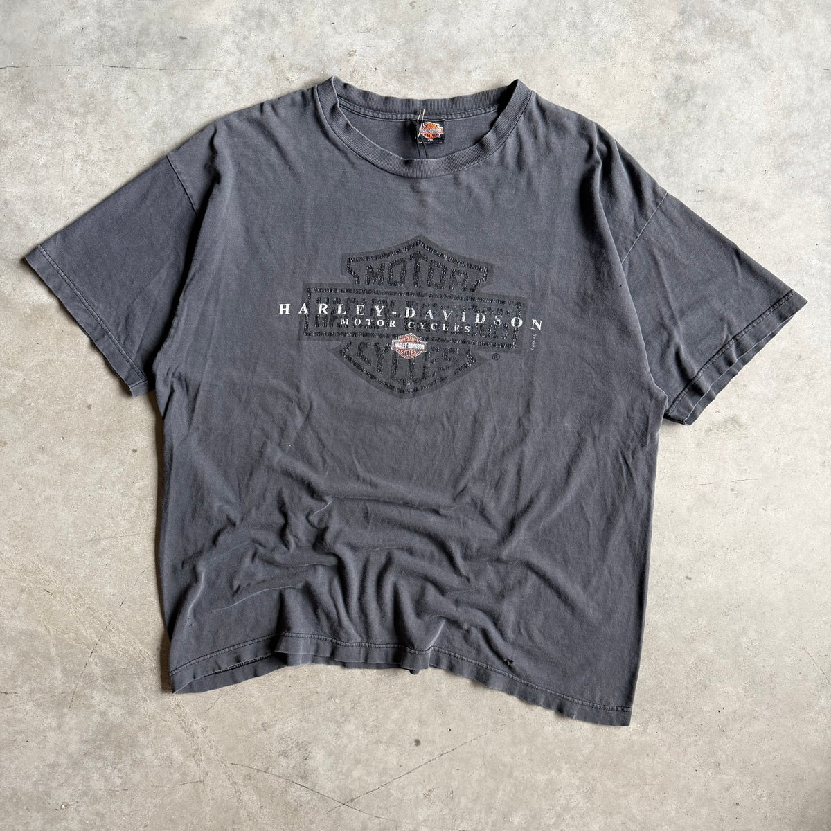 Harley Davidson Spell Out Over Emblem T Shirt