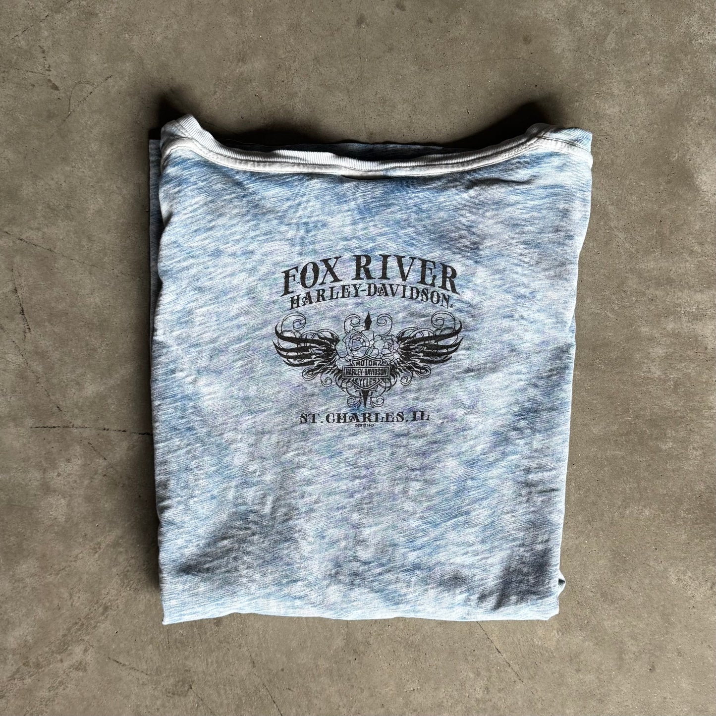 Women’s Harley Davidson Blue Acid Wash Long Sleeve