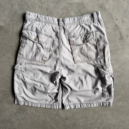 Y2K Levi’s Grey Distressed Utility Cargo Shorts