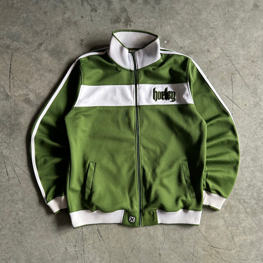 Y2K Hurley Green Zip Up Track Jacket