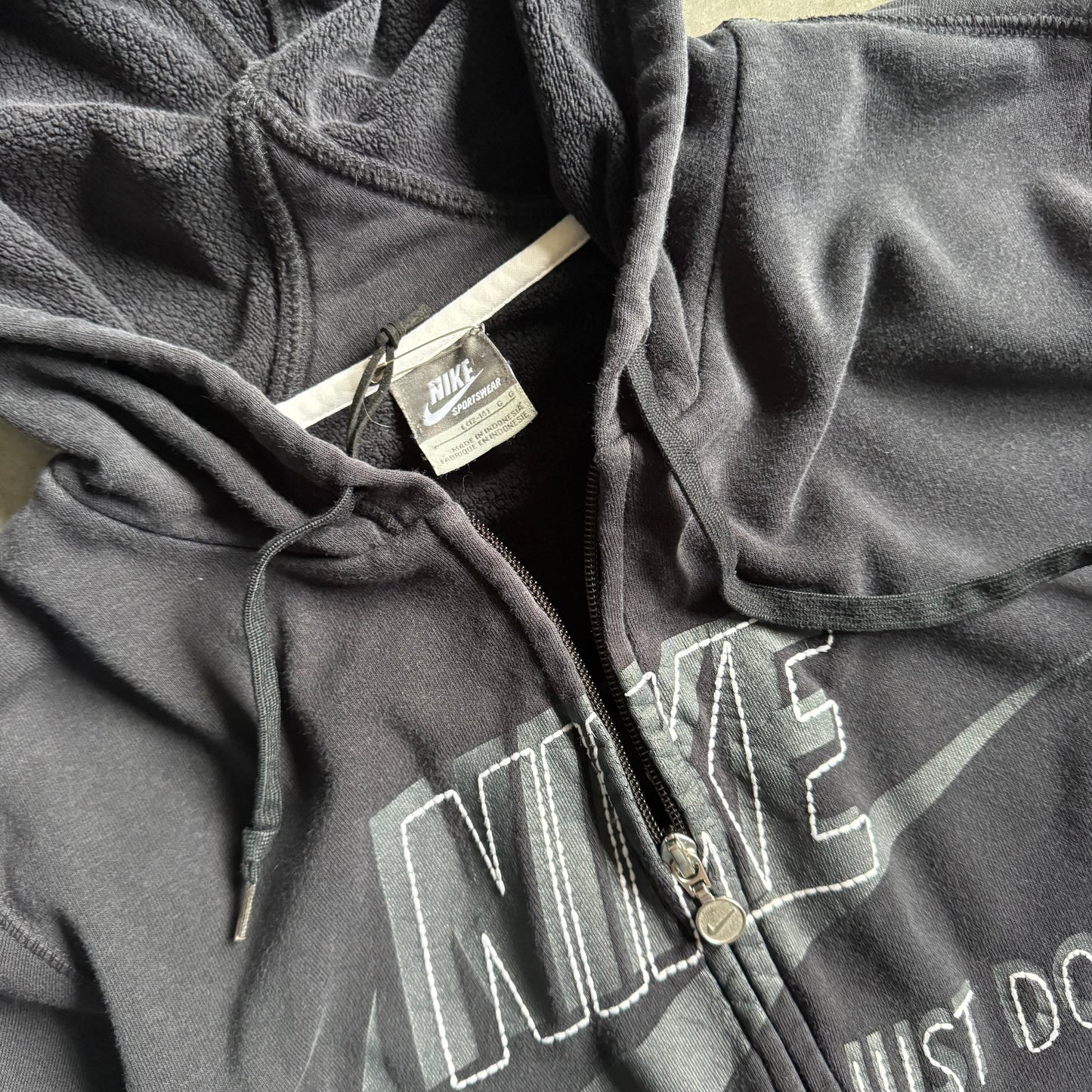 Women’s Vintage Nike Embroidered Black Zip Up Hoodie