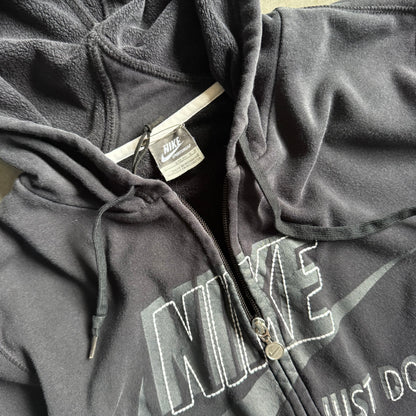 Women’s Vintage Nike Embroidered Black Zip Up Hoodie