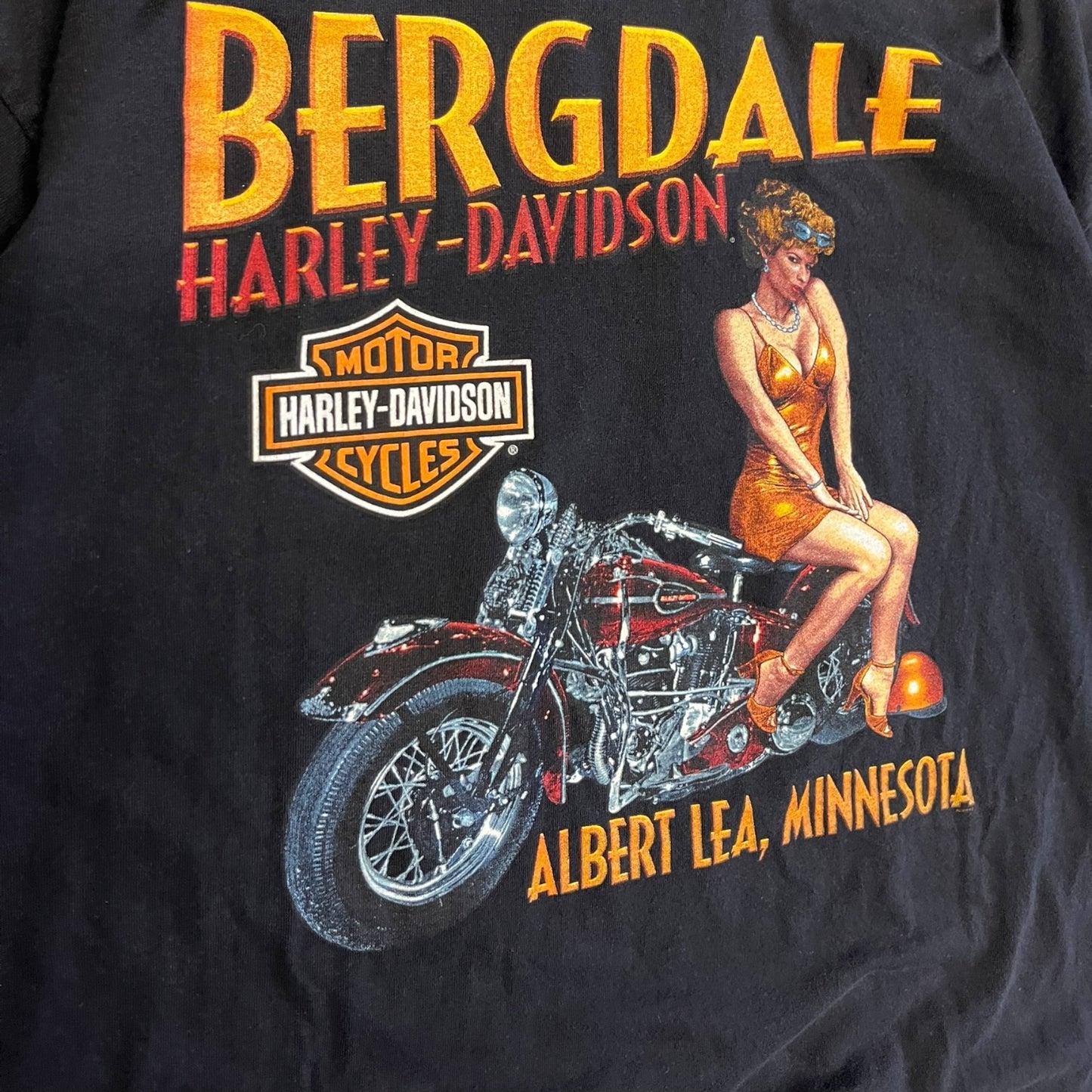 Y2K Harley Davidson Flaming Skull Logo Tee