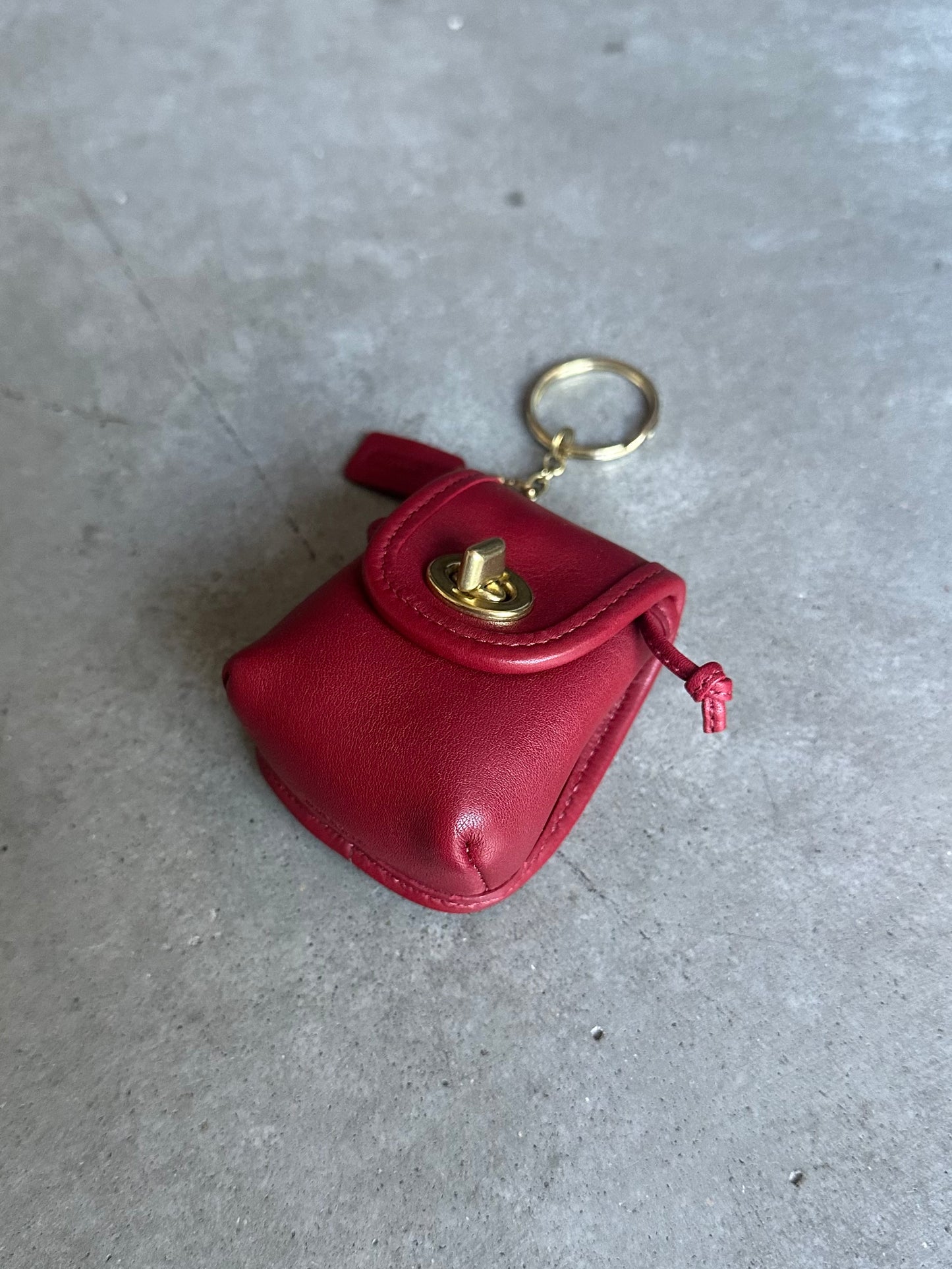 Authentic Coach Mini Day Pack Red Leather Key Chain Bag Charm