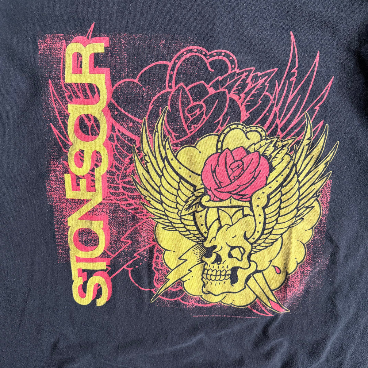 Y2K Stonesour Skull Rose T Shirt