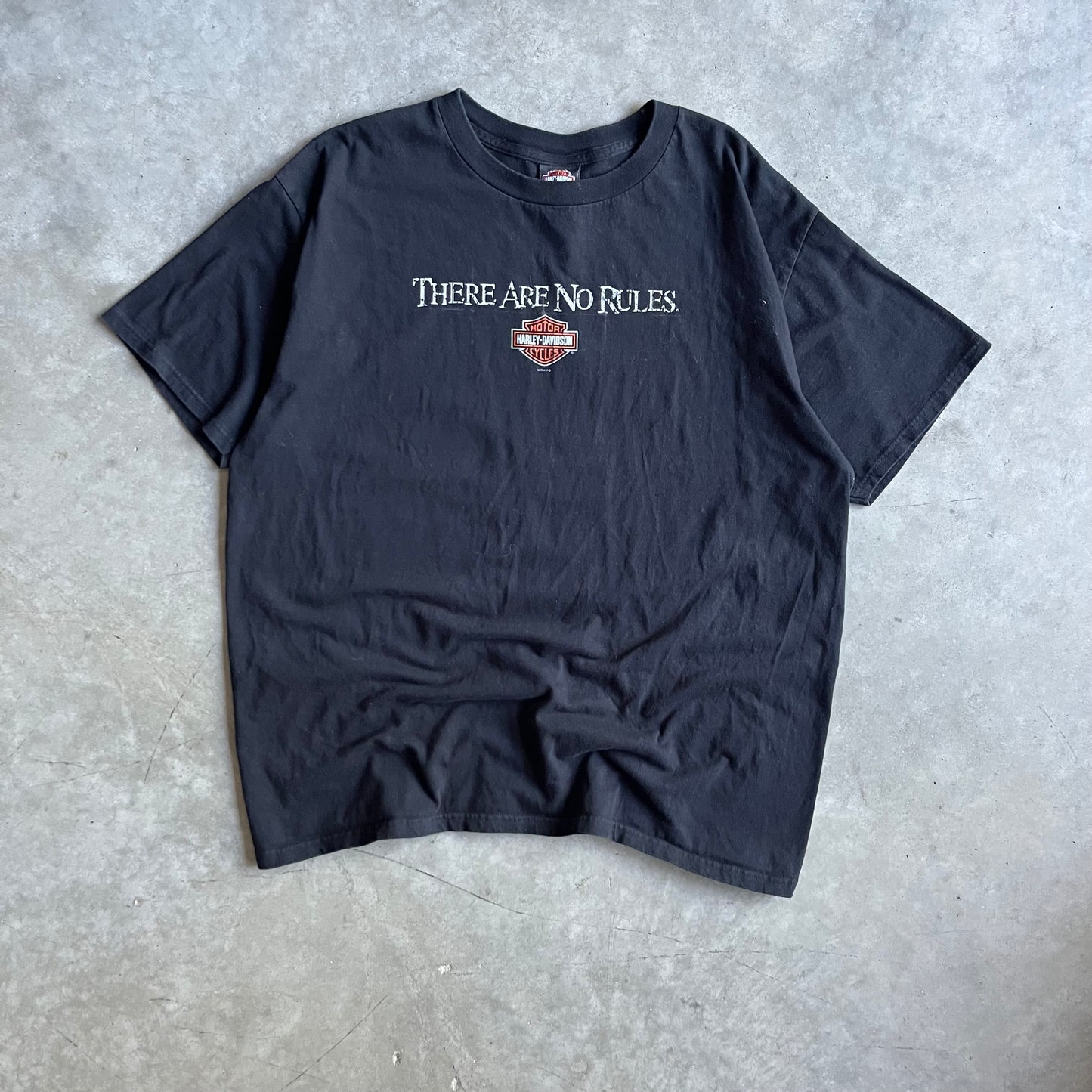 Y2K Harley Davidson “There Are No Rules” Slogan Tee