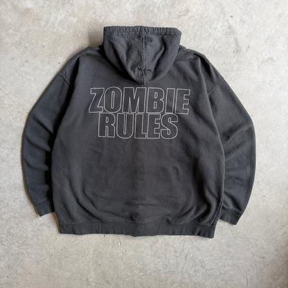 Y2K Rob Zombie Black/White Portrait Zip-Up Hoodie