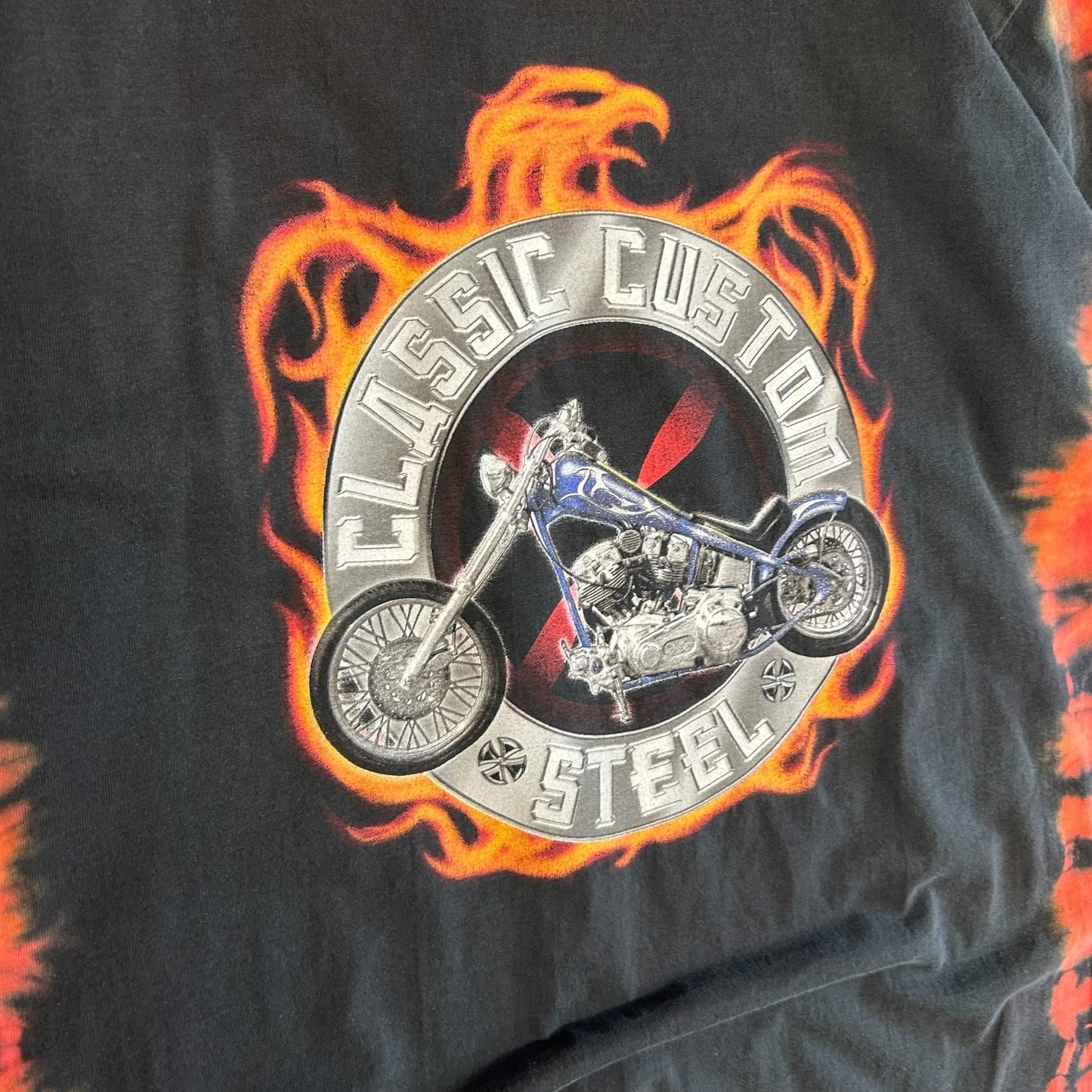 Y2K Classic Custom Steel Tie Dye Biker Tee
