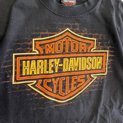 Y2K Harley Davidson Brick Neon Shield Tee