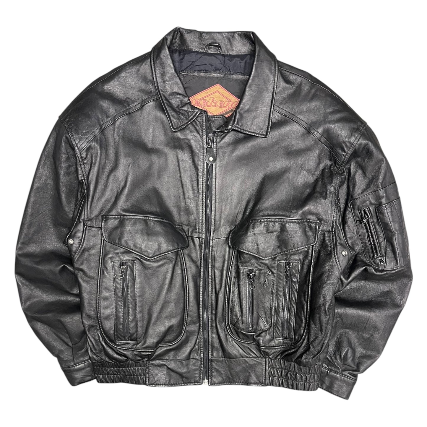 Vintage Weekends Leather Bomber Jacket