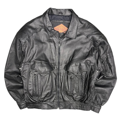 Vintage Weekends Leather Bomber Jacket