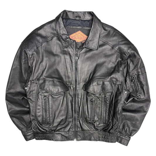 Vintage Weekends Leather Bomber Jacket