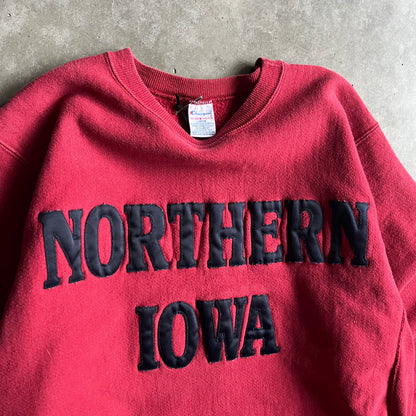 Vintage Champion Northern Iowa Spell Out Reverse Weave Burg/Navy