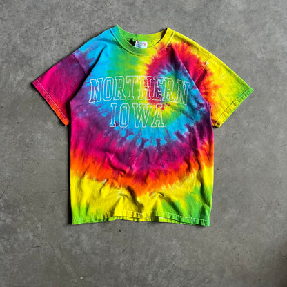 Y2K Northern Iowa Panthers Tie Dye Spell Out Tee