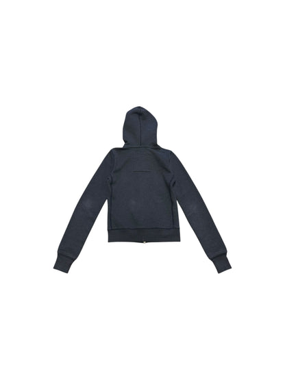Women’s Y2K Hollister Classic Navy Blue Double Zipper Henley Hoodie