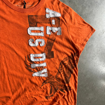 Y2K American Eagle Orange Varsity Letters Tee